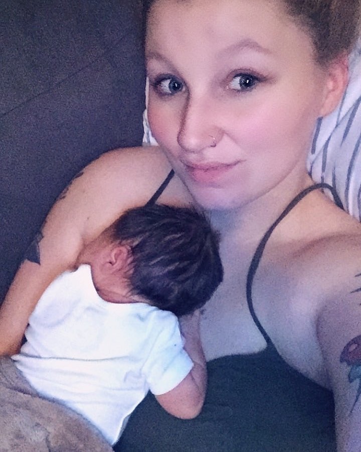 Chelsea O'Donnell with her baby