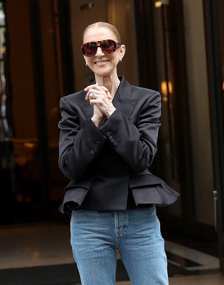 Céline Dion leaves her apartment in Paris for the rehearsals of her shows