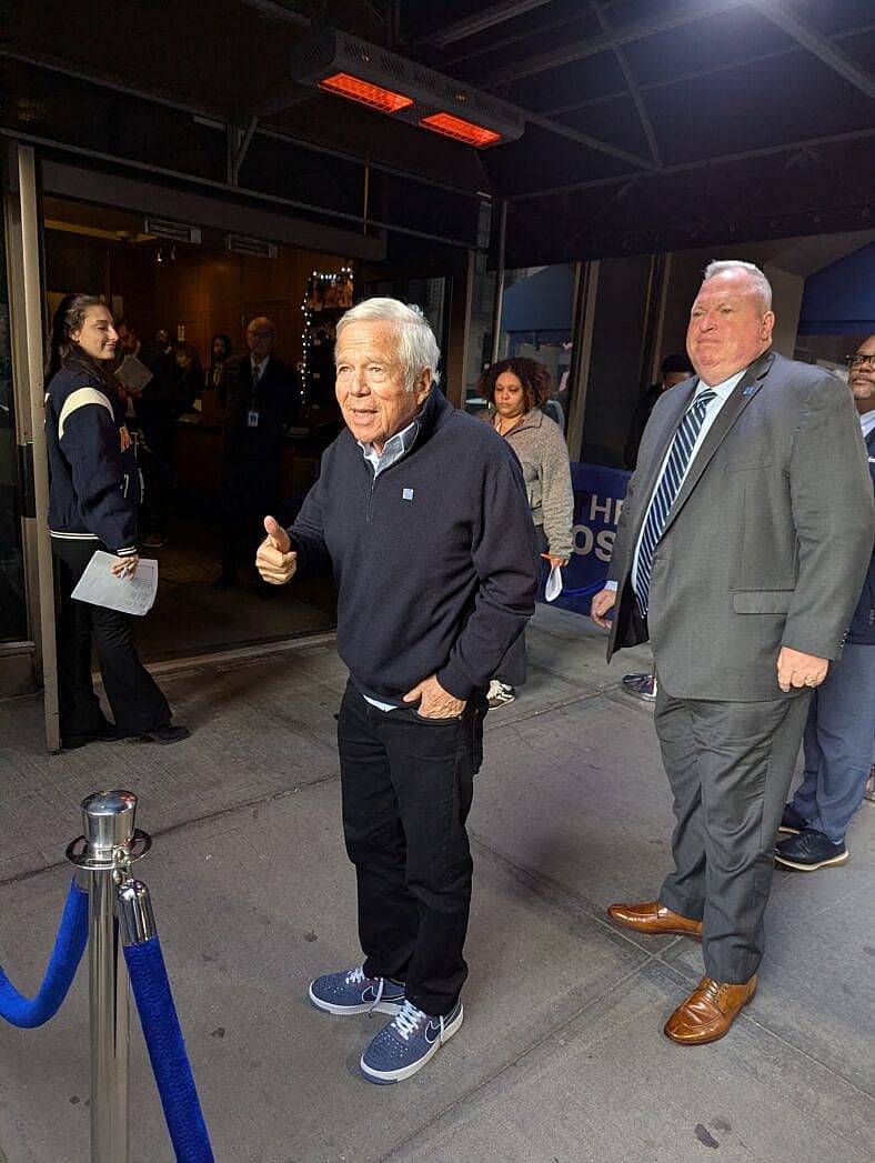 Robert Kraft is seen arriving at Madison Square Garden