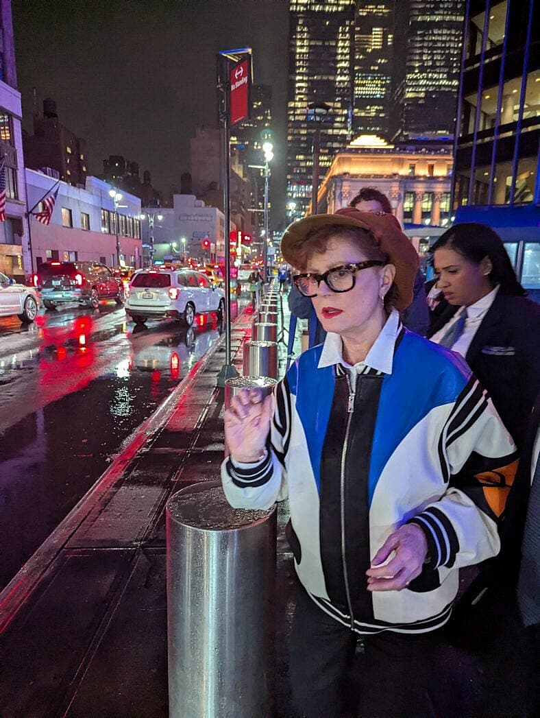Susan Sarandon is seen leaving Madison Square Garden