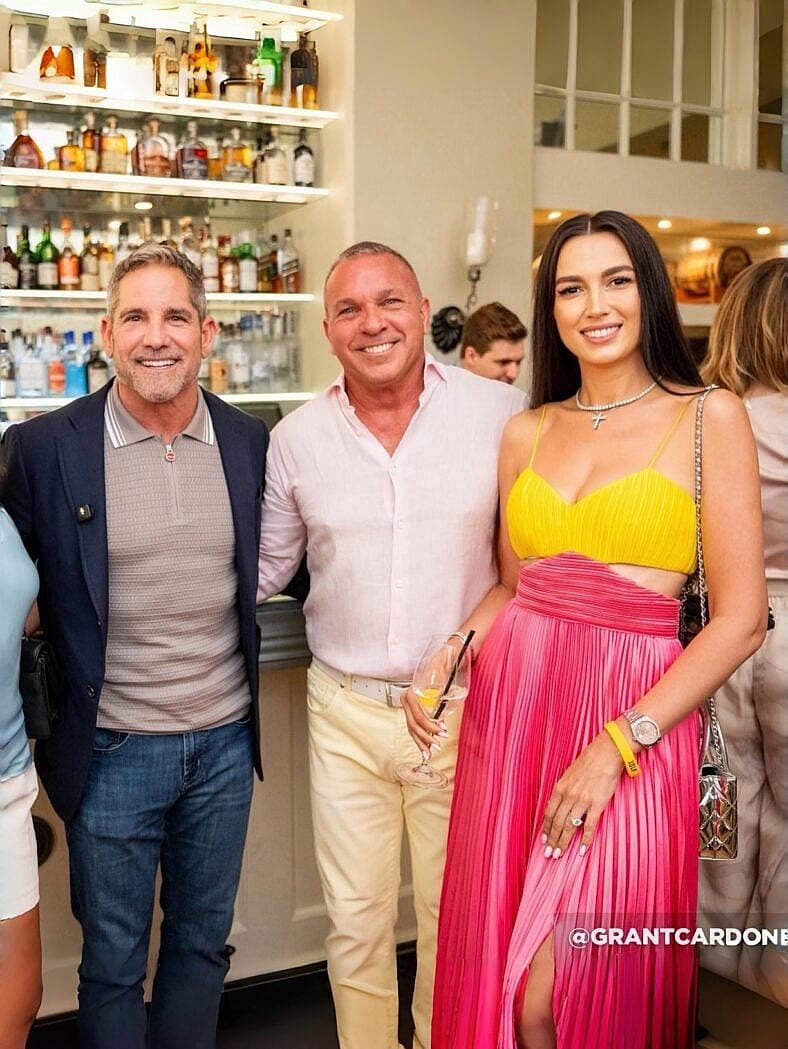 Ukraine's Mrs World International Iryna Bezsmertna Charms Grant Cardone at Exclusive Santa Monica Event