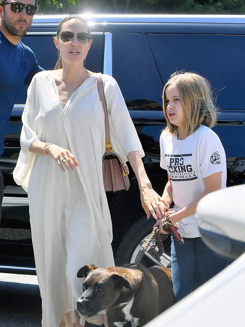 Angelina Jolie and Vivienne Jolie-Pitt head to a dog supply store in Los Angeles