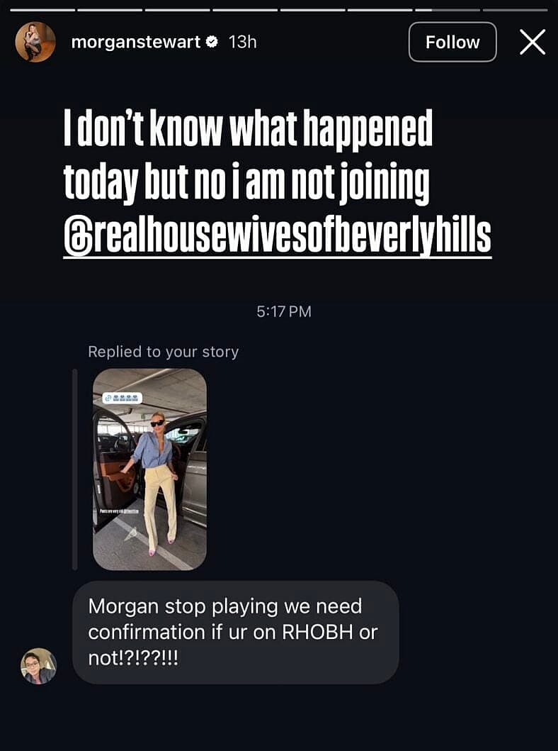 Morgan Stewart addresses 'RHOBH' rumors