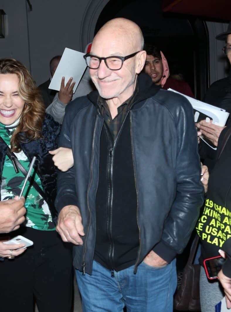 Patrick Stewart was all smiles as he was spotted leaving dinner at Craig's Restaurant in West Hollywood, CA