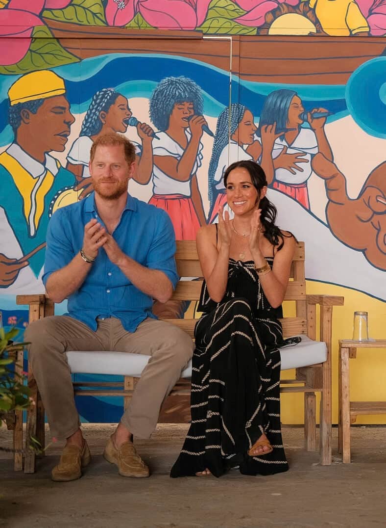 Prince Harry and Meghan Find the Rhythm at a Caribbean Drumming School During Their Colombia Tour