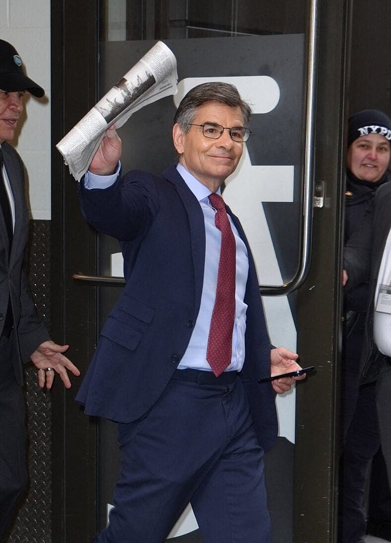 George Stephanopoulos leaves Good Morning America this morning in New York City