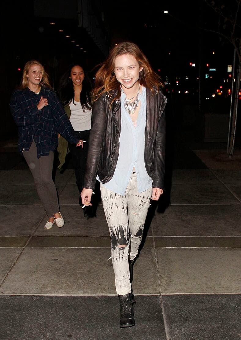 Daveigh Chase seen walking through Nokia Plaza Los Angeles, California