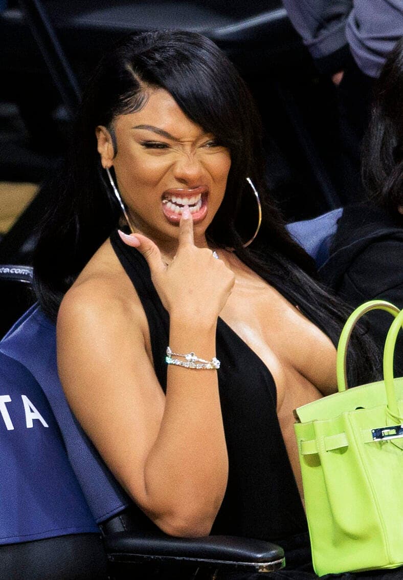 Megan Thee Stallion courtside.