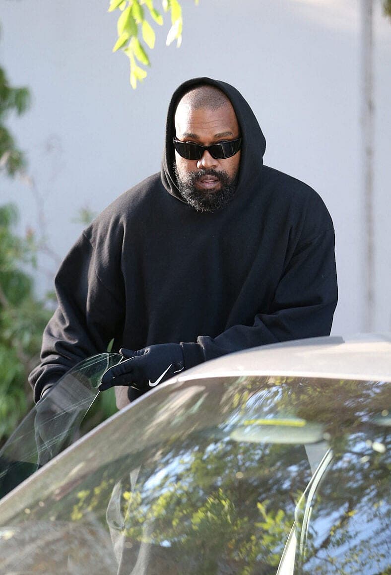 Kanye West is seen arriving at his son Saint's Basketball game