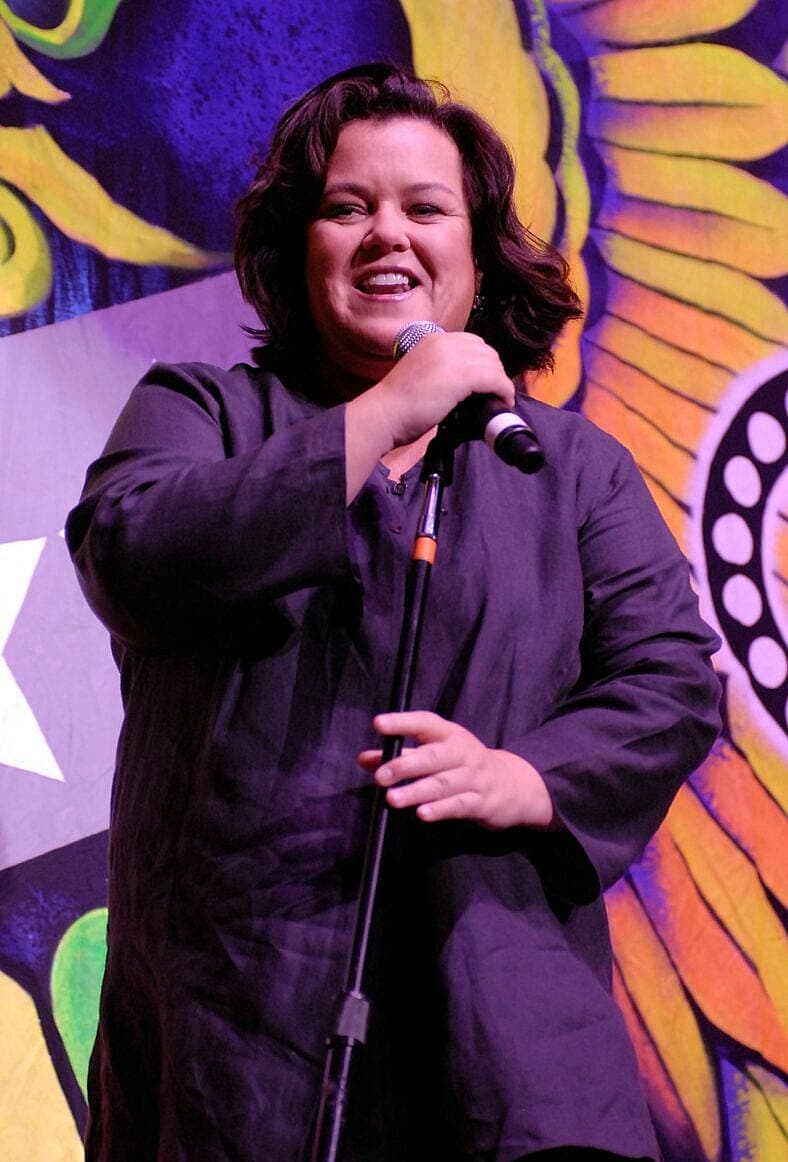 Rosie O'Donnell speaking on stage