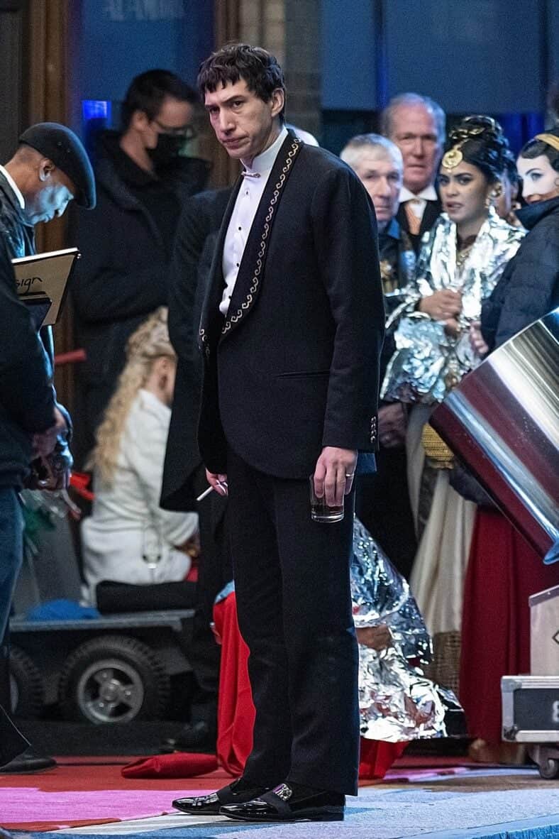 Adam Driver gets into character as "Caesar" in Francis Ford Coppola's Megalopolis filming in Atlanta, Georgia.