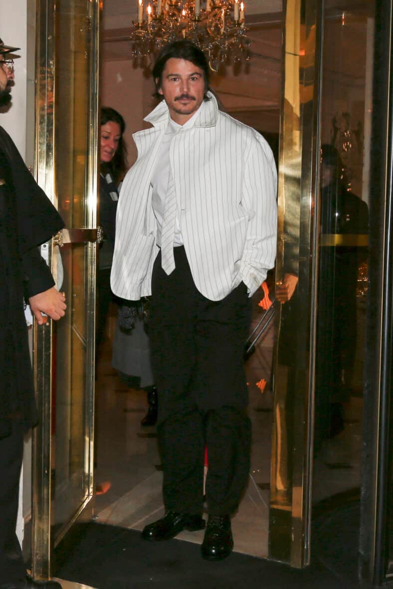 Josh Hartnett and Tamsin Egerton leaving her hotel during Paris Fashion Week
