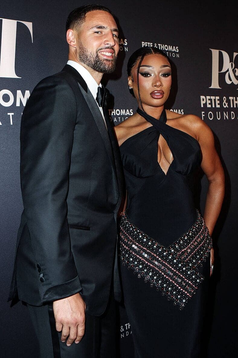 Megan Thee Stallion and Klay Thompson at her Pete And Thomas Foundation Gala