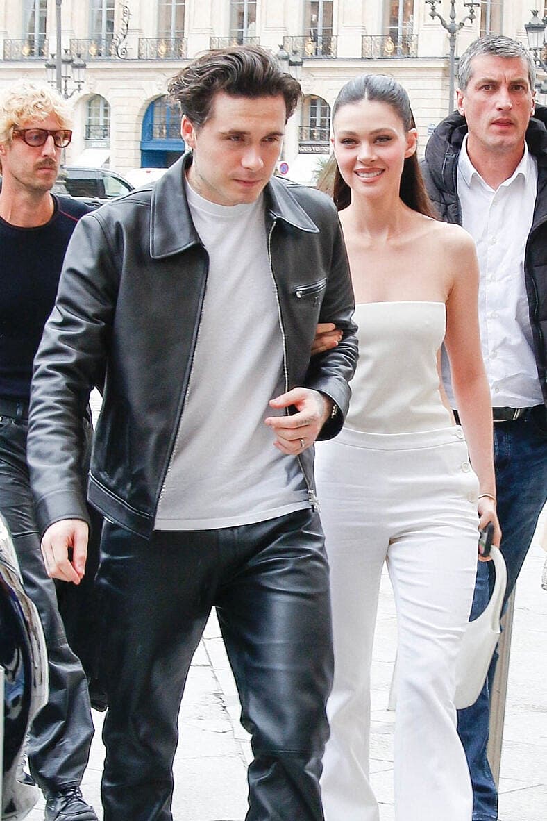 Brooklyn Beckham Nicola Peltz arriving at their hotel during Paris Fashion Week