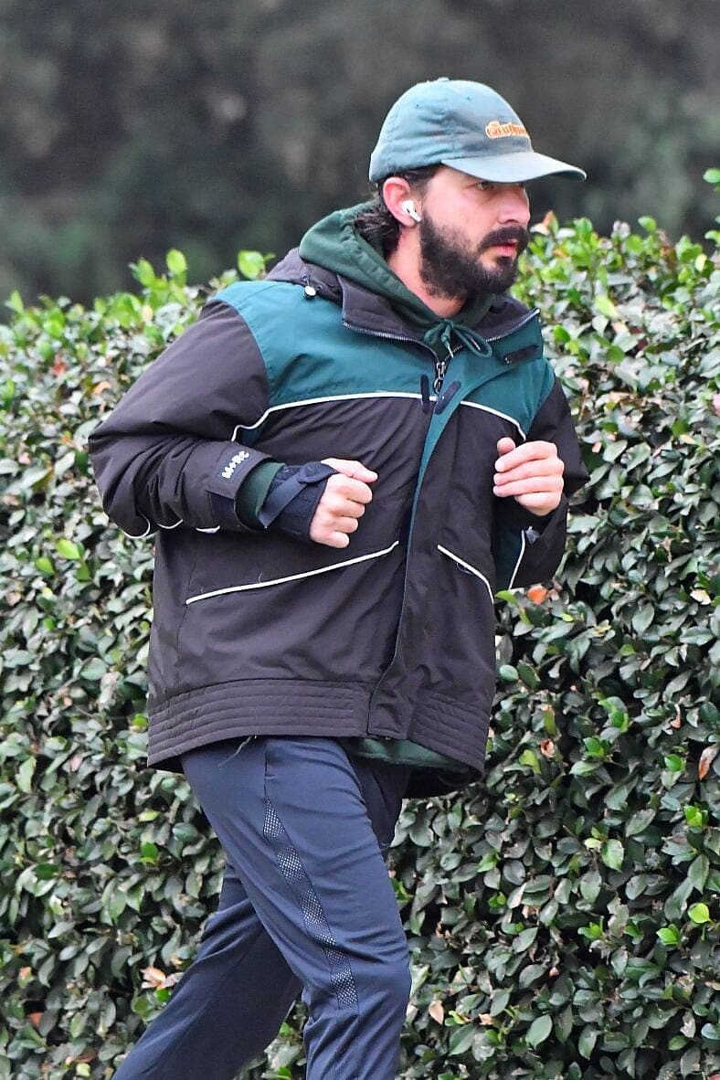Shia LaBeouf heads out a jog on the day after being hit by a lawsuit by his ex FKA Twigs for sexual battery