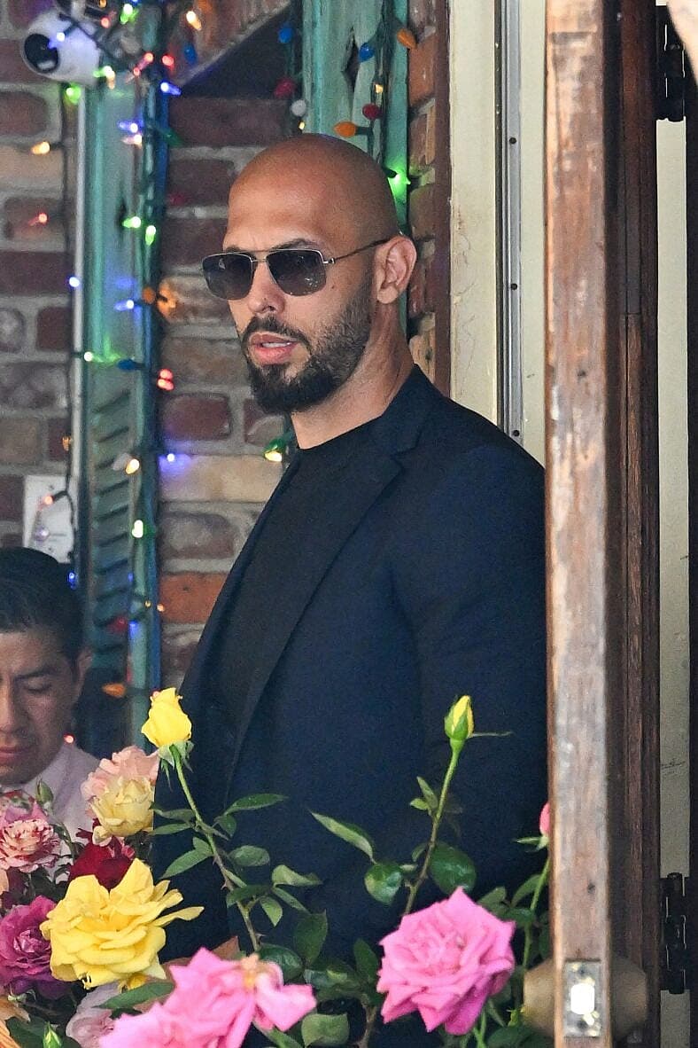 Andrew Tate leaves the Ivy in West Hollywood before heading to the Beverly Hills Hotel