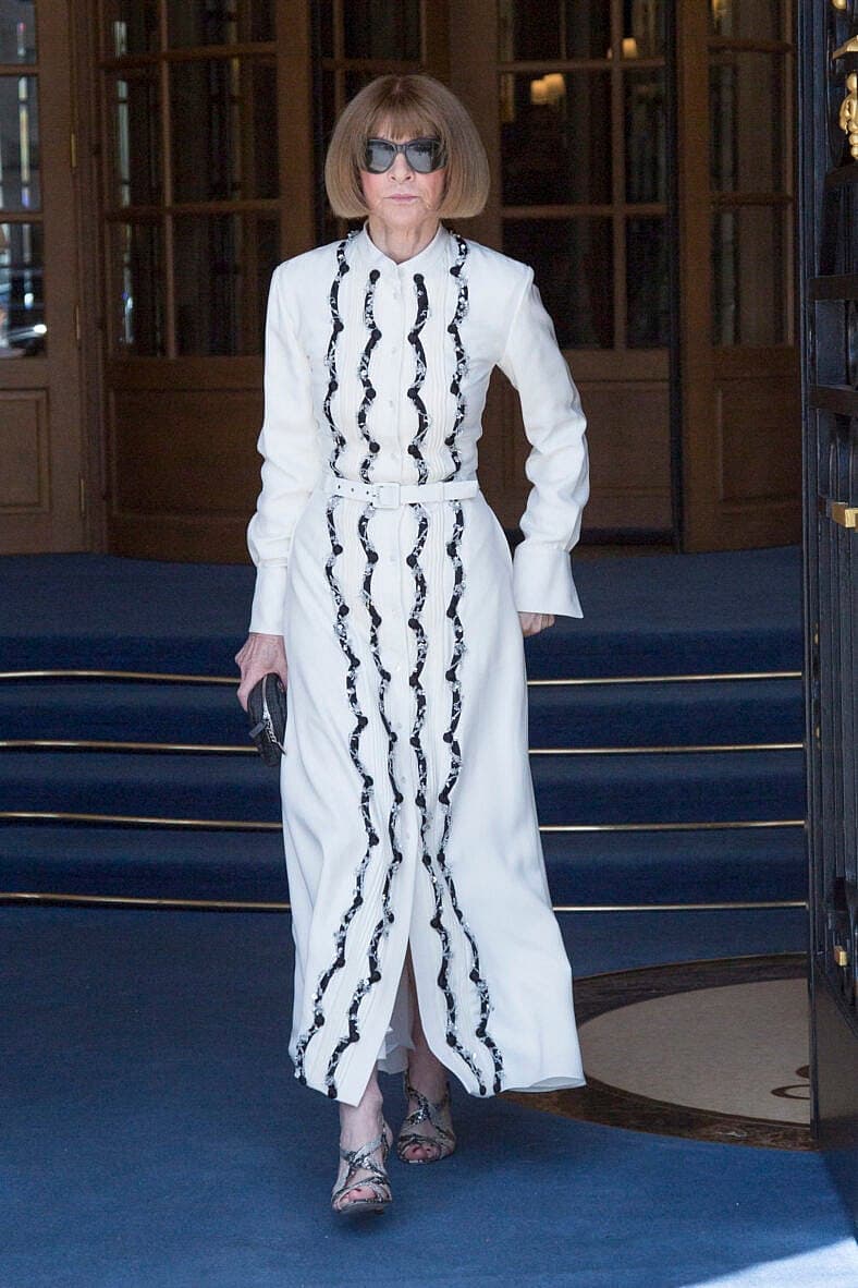 Anna Wintour is seen leaving her hotel during Paris Fashion Week