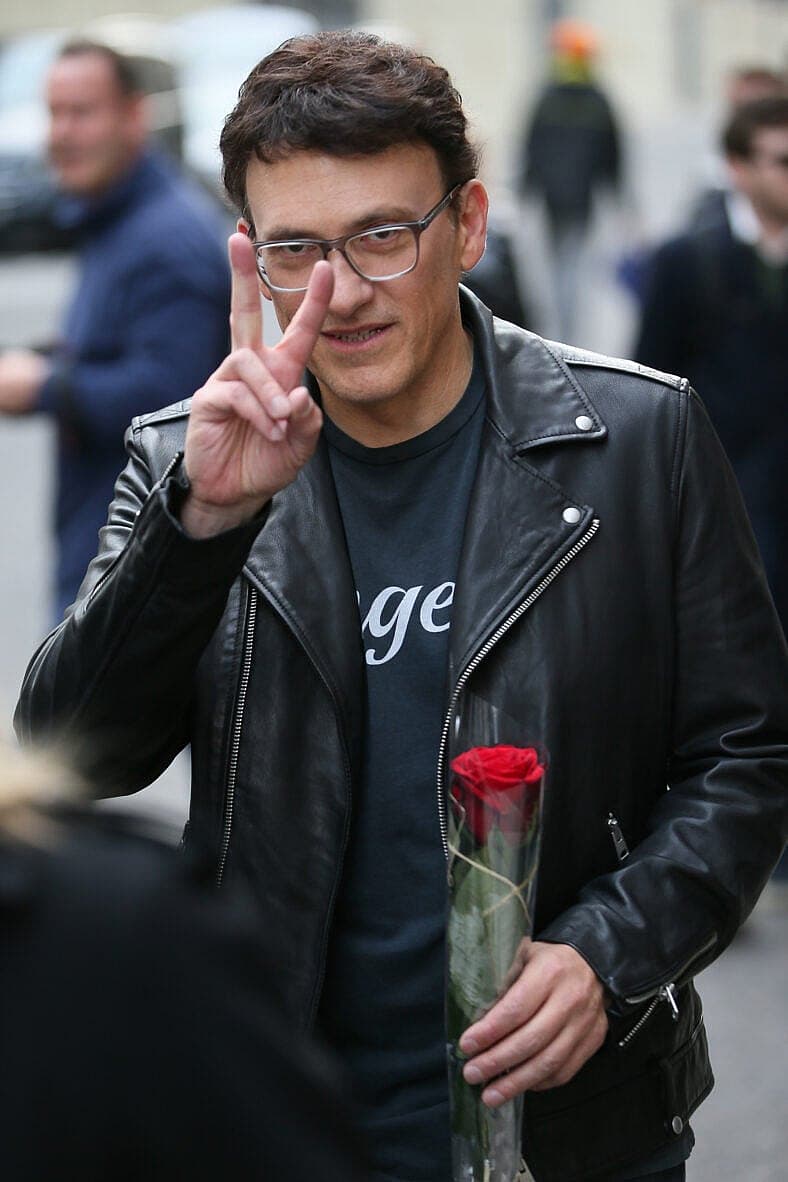 Film Directors Russo Brothers meeting the fans outside their London Hotel as they promote the new Avengers Endgame film - London
