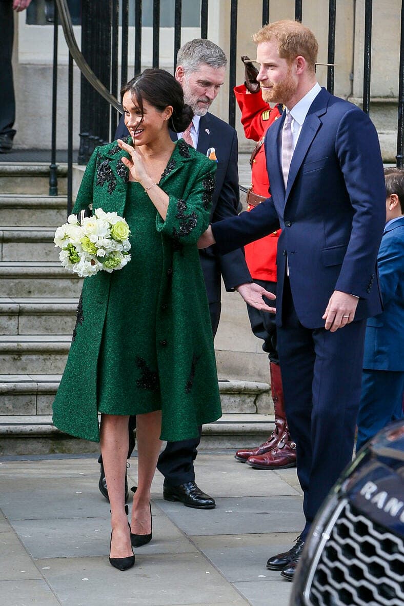 Harry, Duke of Sussex and Meghan, Duchess of Sussex leaving Canada House after a Commonwealth Day Visit - London