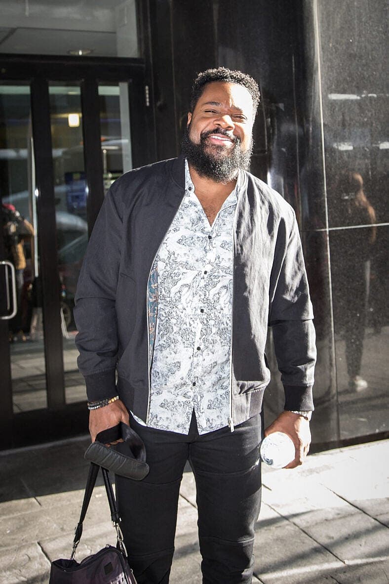 Malcom-Jamal Warner is seen leaving the Good Day New York
