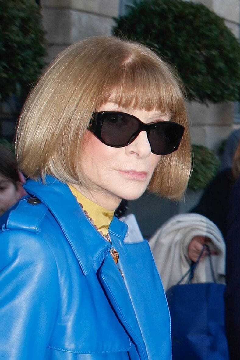 Anna Wintour leaving her hotel during Paris Fashion Week