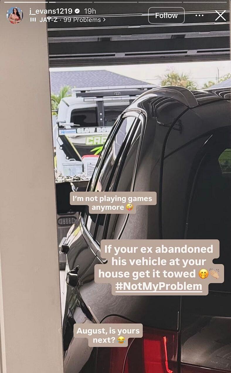 Jenelle Evans reveals she got her ex's car towed