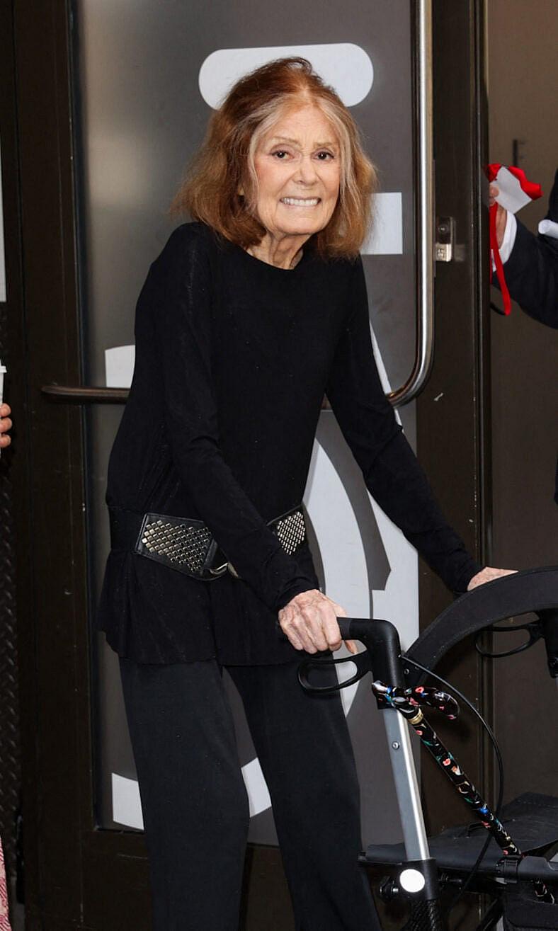 Gloria Steinem is seen leaving the View this afternoon in New York City