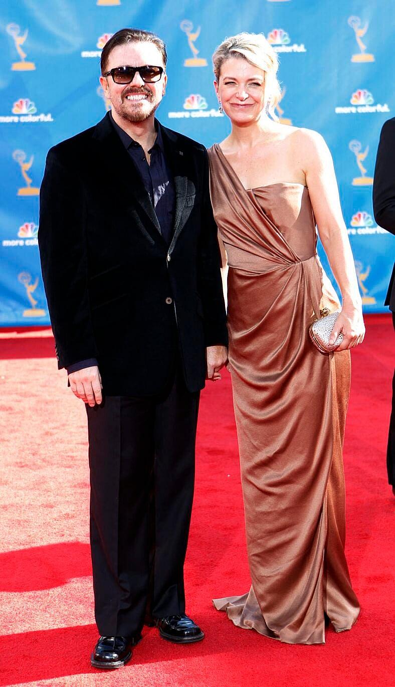 Ricky Gervais and Jane Fallon at the 62ND ANNUAL PRIMETIME EMMY AWARDS