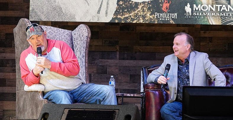 Larry the Cable Guy speaks onstage