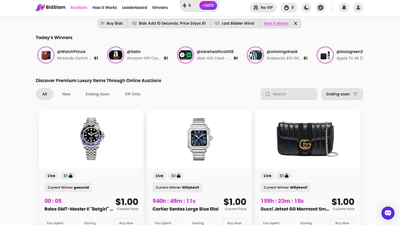 Inside BidSlam, the App Where Every Bid Costs a Buck and the Clock Never Stops
