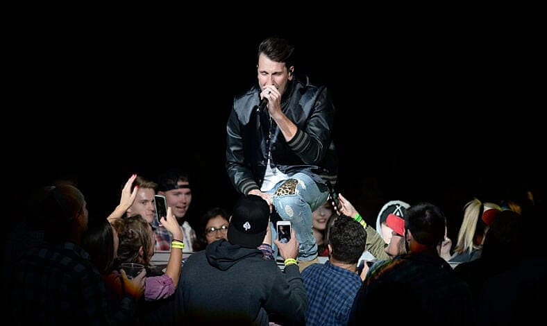 Russell Dickerson performing in 2017