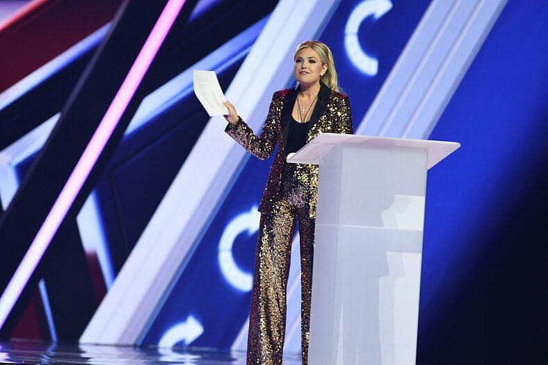 Erika Kirk on stage
