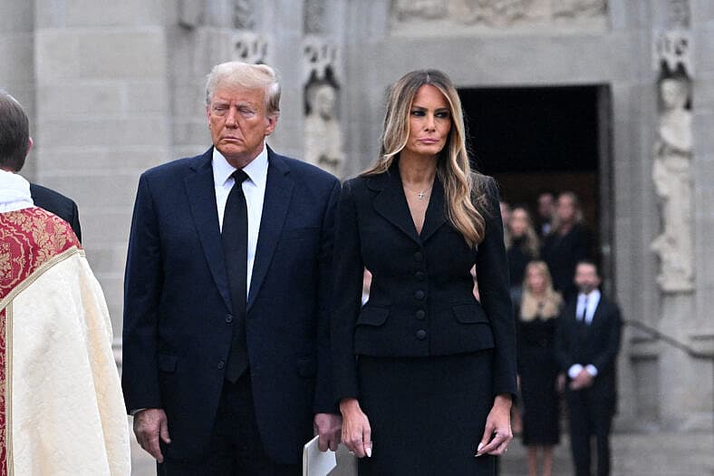 Donald Trump and Melania Trump at Bethesda-by-the-Sea Church in Palm Beach, FL