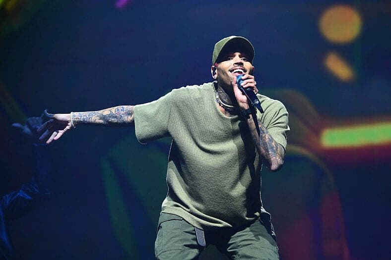 Chris Brown performing at O2 Arena
