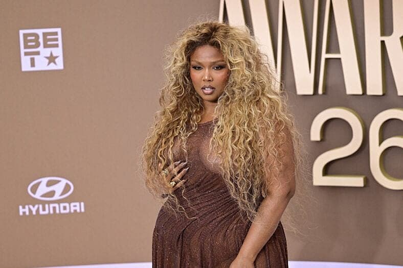 Lizzo in a sheer gown at the BET awards