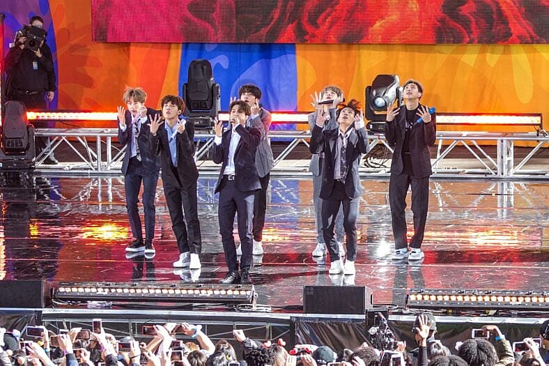 BTS perform live at the Good Morning America Concert Series.