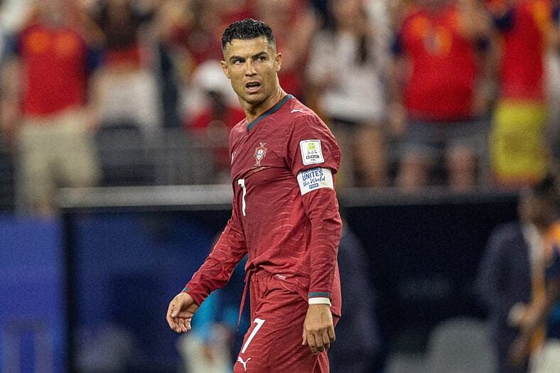 Cristiano Ronaldo playing for Portugal