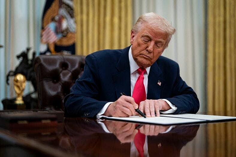 Donald Trump signing orders