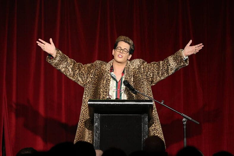 Milo Yiannopoulos live on stage at Troll Academy Tour in Sydney