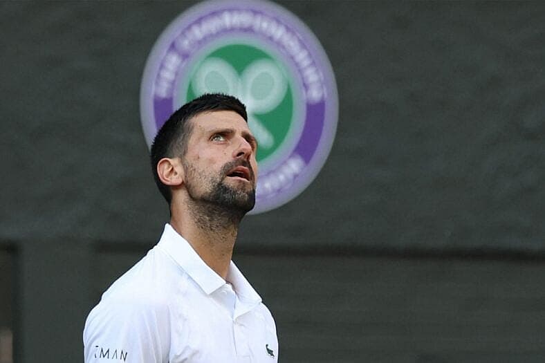Novak Djokovic at Tennis 2025: Wimbledon AELTC: Djokovic 6:7 (6-8), 6:2, 7:5, 6:4