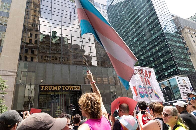 Save LGBTQ+ Suicide Hotlines Protest At Trump Tower
