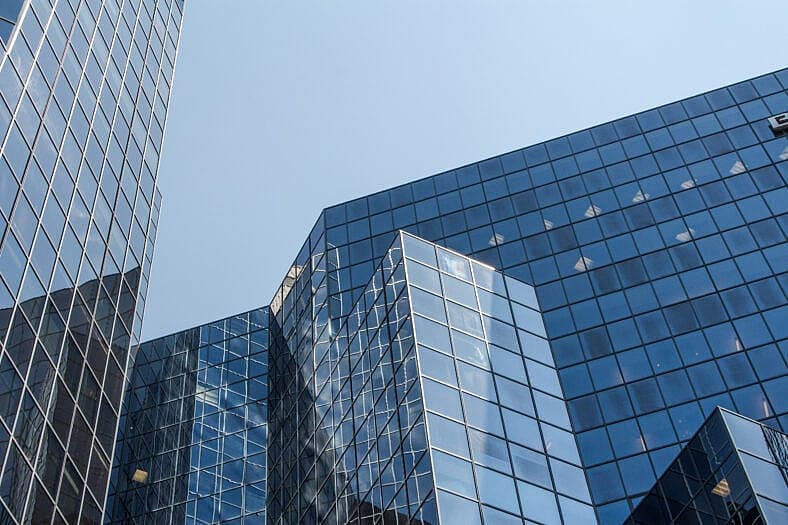 Windows of Skyscraper Business Office, Corporate building