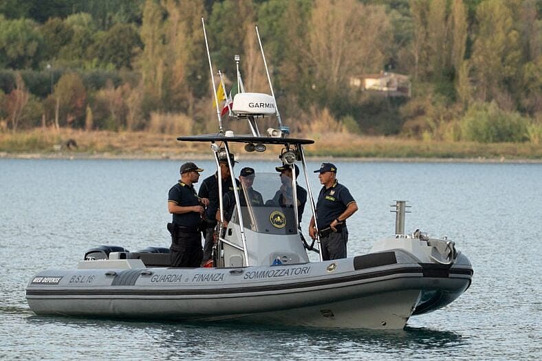 His Holiness Pope Leo XIV crosses Lake Albano by boat in Castel Gandolfo (Rome) for the 