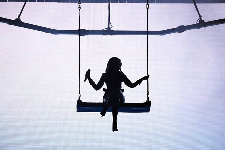 Kylie Minogue performing at O2 Arena in London