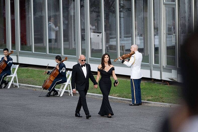 Lauren Sanchez and Jeff Bezos at the 2026 Xi Jinping State Visit