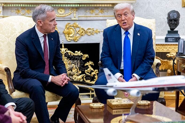 President Donald Trump with Prime Minister Mark Carney of Canada,