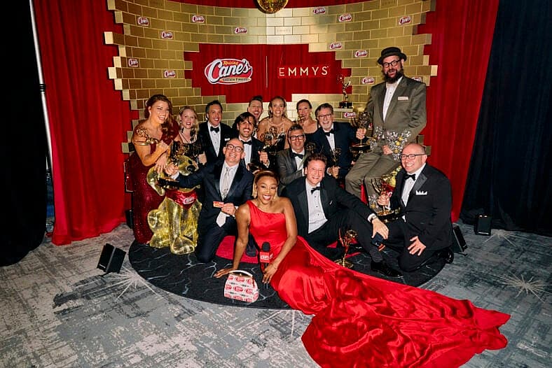 Tiffany Haddish and Emmy winners backstage with Raising Cane's