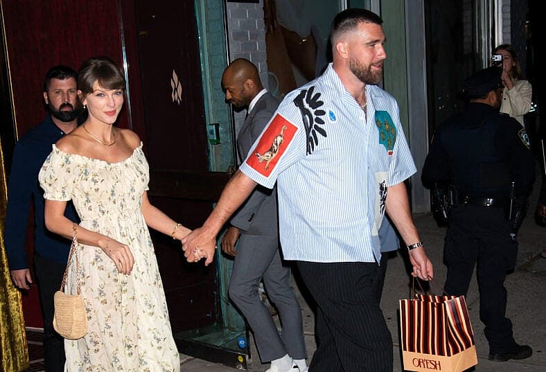 Taylor Swift and Travis Kelce Depart Or'esh Restaurant in NYC