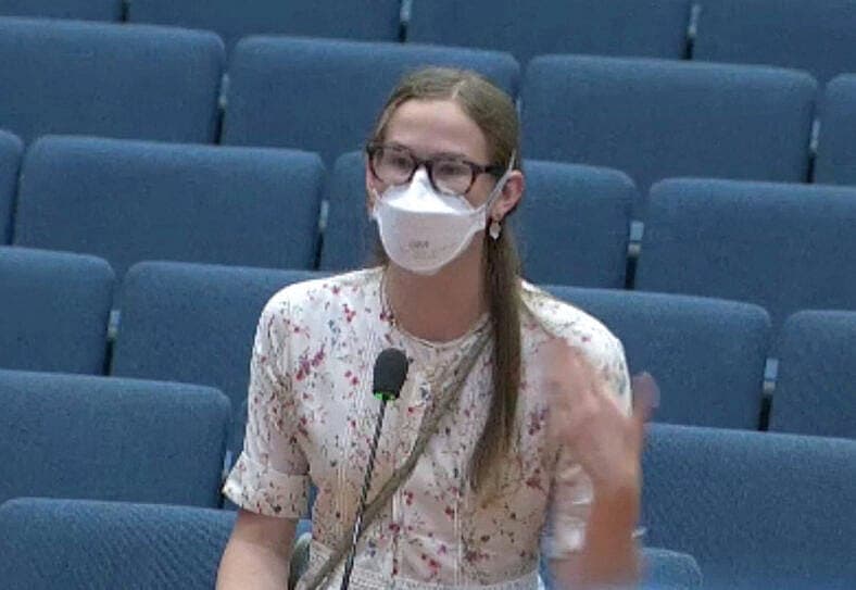 Violet Affleck demands mask mandates and reveals she contracted post-viral condition as she speaks at LA public hearing