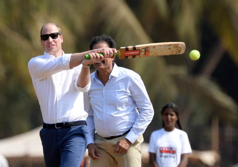 Prince William playing Cricket